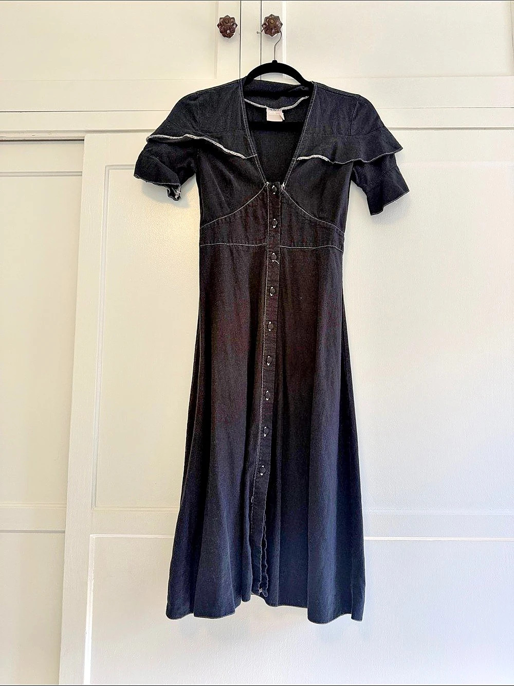 Black Linen Maxi Dress Like New